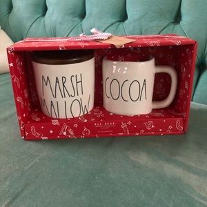 Rae Dunn marshmallow cellar and cocoa mug set